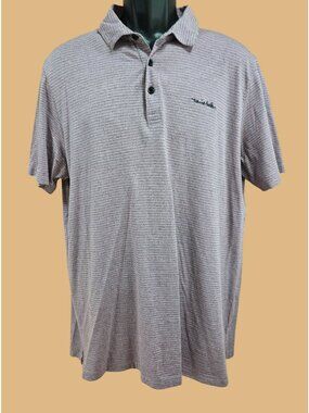 Travis Mathew Mens Purple Textured Polo Large Pima Cotton Blend